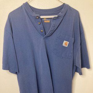 Carhartt T Shirt Mens Large Navy Blue Short Sleeve Workwear Original Fit